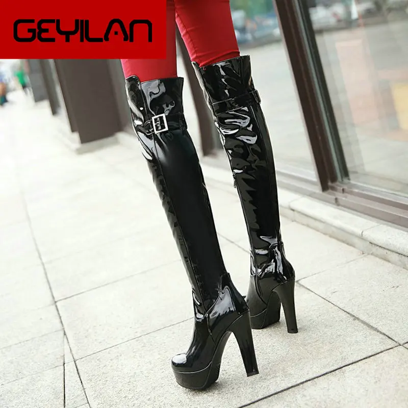 Women Platform Thick High Heel Over the Knee Boots Fashion Zipper Thigh Boots Ladies Buckle Round Toe Autumn Winter Shoes 
Women Platform Thick High Heel Over the Knee Boots Fashion Zipper Thigh Boots Ladies Buckle Round Toe Autumn Winter Shoes