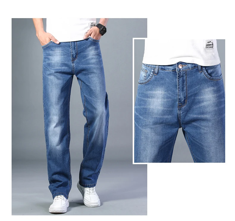 Mens Thin leg Loose Jeans Classic Mens Thin leg Loose Jeans Classic