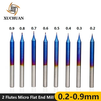 1pc 4mm Shank Flat Milling Cutter 0.2-0.9mm Micro Engraving Bit 2 Flutes Nano Blue Coated CNC Router Bit 
1pc 4mm Shank Flat Milling Cutter 0.2-0.9mm Micro Engraving Bit 2 Flutes Nano Blue Coated CNC Router Bit