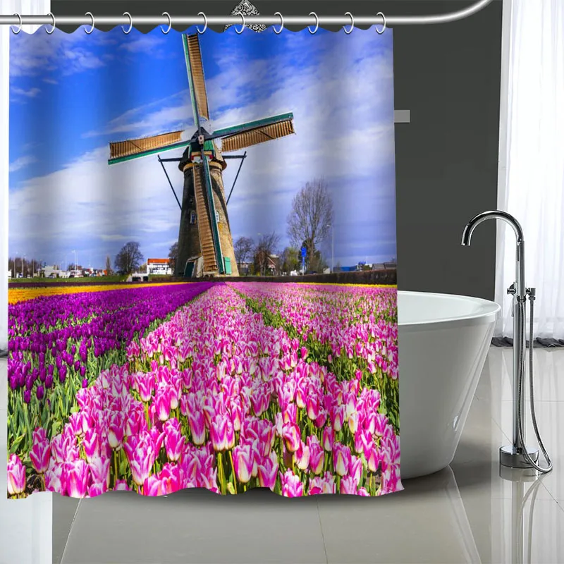 Waterproof Shower Curtain Can Be Customized Windmill Bathroom Shower Bath Supplies Polyester Shower Curtain With Hooks
Waterproof Shower Curtain Can Be Customized Windmill Bathroom Shower Bath Supplies Polyester Shower Curtain With Hooks