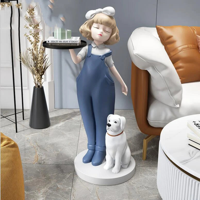 European Large Floor Dog Girl Storage Tray Resin Ornaments Home Livingroom Accessories Crafts Hotel Lobby Sculpture Decoration
European Large Floor Dog Girl Storage Tray Resin Ornaments Home Livingroom Accessories Crafts Hotel Lobby Sculpture Decoration