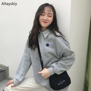 Hoodies Women Fashion Kawaii Lovely Long-sleeve Sweet Casual Pullovers Harajuku Turn-down Collar Students Simple Daily 2020 New 
Hoodies Women Fashion Kawaii Lovely Long-sleeve Sweet Casual Pullovers Harajuku Turn-down Collar Students Simple Daily 2020 New