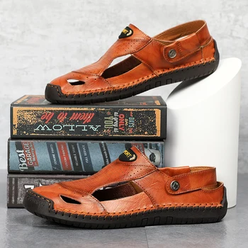 Summer genuine leather men's casual sandals soft bottom shoes beach quality outdoor sports slippers bohemian size 38-48 hot sale
Summer genuine leather men's casual sandals soft bottom shoes beach quality outdoor sports slippers bohemian size 38-48 hot sale