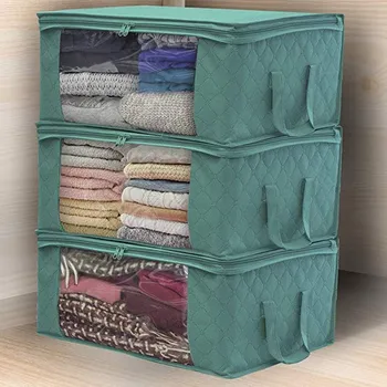 Non-Woven Family Clothes Storage Box Organizer Clothes Quilt Pillow Blanket Storage Bag Save Space Dampproof Sorting Bag 
Non-Woven Family Clothes Storage Box Organizer Clothes Quilt Pillow Blanket Storage Bag Save Space Dampproof Sorting Bag