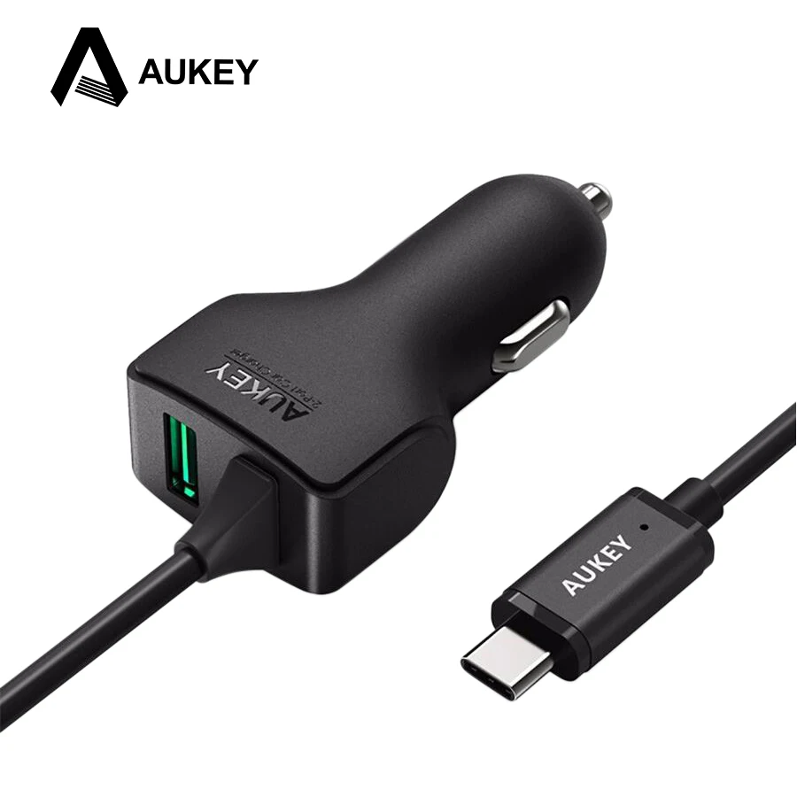 AUKEY USB C Car Charger 27W 5.4A Built-in 1m Type C Cable Car-Charger for Xiaomi Samsung Huawei phone Fast Charge Adapter in car
AUKEY USB C Car Charger 27W 5.4A Built-in 1m Type C Cable Car-Charger for Xiaomi Samsung Huawei phone Fast Charge Adapter in car