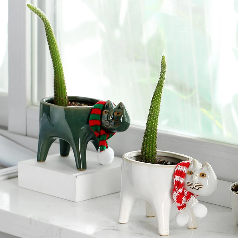 Cute Cat Tail Flowerpot Cartoon Animal Ceramic Vase Personality Creative Cactus Succulent Plant Poted Desktop Garden Decoration
Cute Cat Tail Flowerpot Cartoon Animal Ceramic Vase Personality Creative Cactus Succulent Plant Poted Desktop Garden Decoration