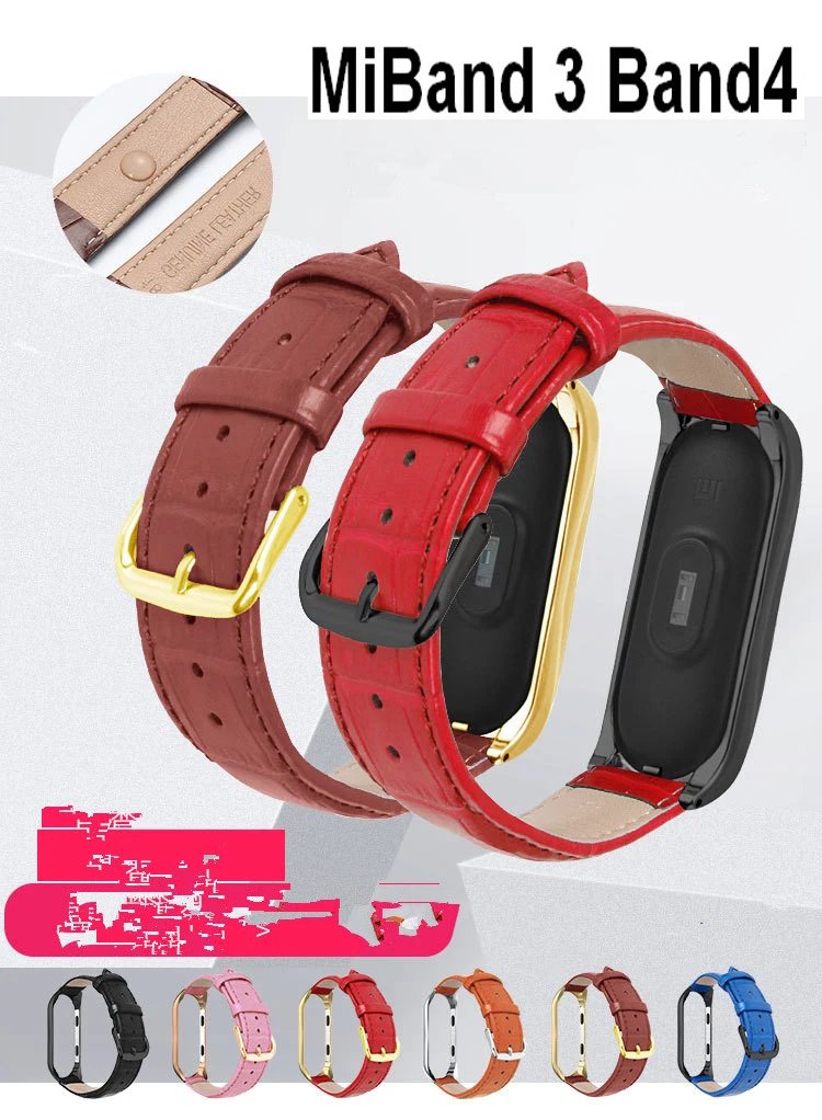 COMLYO Smart Bracelet Bands For Xiaomi Mi Band 3 Strap Metal Case Replacement Leather Wrist Band For Xiaomi Miband 4 Watchband
COMLYO Smart Bracelet Bands For Xiaomi Mi Band 3 Strap Metal Case Replacement Leather Wrist Band For Xiaomi Miband 4 Watchband