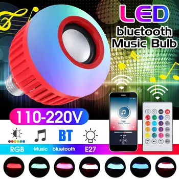 E27 LED Bulb RGB Light Wireless bluetooth Music Ball Lamp With 24 Keys Remote Control 110V 220V 
E27 LED Bulb RGB Light Wireless bluetooth Music Ball Lamp With 24 Keys Remote Control 110V 220V