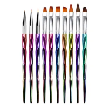 CYSHMILY Nail Brush Nylon Laser Gradient Design 10 Pcs/Set Nail Pen Set Drawing Pen Painting UV Gel Liner Nail Art Manicure Tool
CYSHMILY Nail Brush Nylon Laser Gradient Design 10 Pcs/Set Nail Pen Set Drawing Pen Painting UV Gel Liner Nail Art Manicure Tool