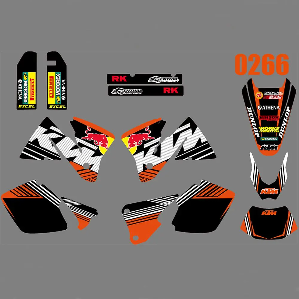 Full Graphics Decals Stickers Kit Custom Number Name Glossy Stickers for KTM 125 200 250 300 350 400 450 525 EXC 2001 2002
Full Graphics Decals Stickers Kit Custom Number Name Glossy Stickers for KTM 125 200 250 300 350 400 450 525 EXC 2001 2002
