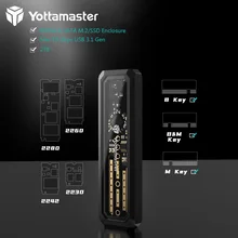 Yottamaster DF3 M2 NVMe SATA SSD Enclosure USB3.1 GEN2 Type C Interface 10Gbps M2 Enclosure for M-Key B-Key B+M Key SSD Case
Yottamaster DF3 M2 NVMe SATA SSD Enclosure USB3.1 GEN2 Type C Interface 10Gbps M2 Enclosure for M-Key B-Key B+M Key SSD Case