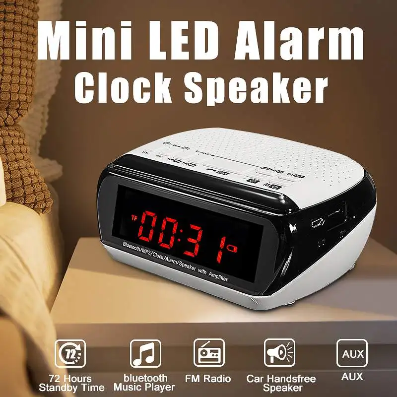 Wireless bluetooth LED Display Digital Alarm Clock Multifunction MP3 Player FM Radio Speaker Amplifier USB TF AUX
Wireless bluetooth LED Display Digital Alarm Clock Multifunction MP3 Player FM Radio Speaker Amplifier USB TF AUX