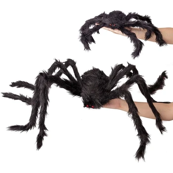 2PCS Fake Giant Spider Halloween Decorations Black - Outdoor Yard Haunted House Party Decor Supplies(4.1Ft + 1.64Ft) 
2PCS Fake Giant Spider Halloween Decorations Black - Outdoor Yard Haunted House Party Decor Supplies(4.1Ft + 1.64Ft)