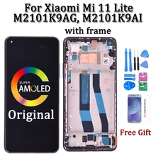 Ensemble écran tactile LCD AMOLED de remplacement, M2101K9AG, pour Xiaomi MI 11 Lite, Original=