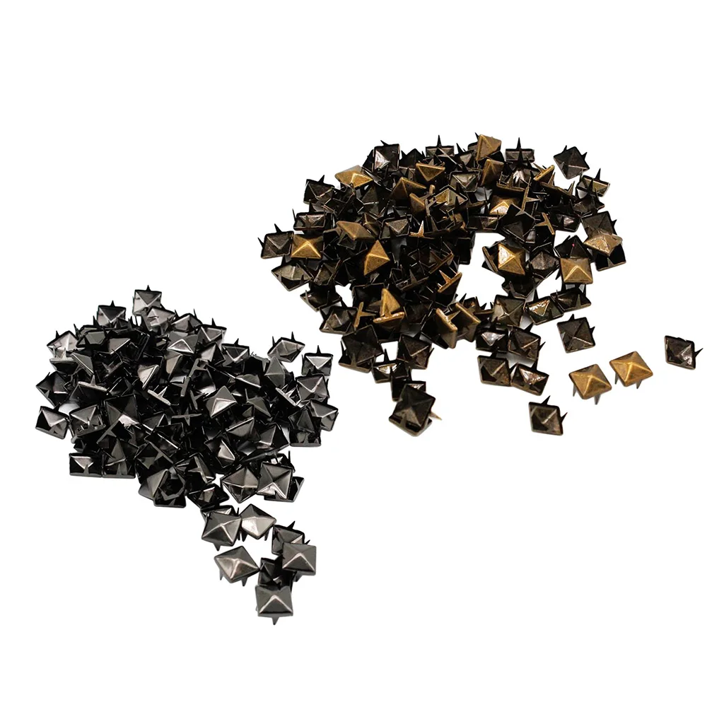 100 Sets Metal Square Pyramid Rivet Stud Spikes For Clothes Shoes Bags Decor 10mm 100 Sets Metal Square Pyramid Rivet Stud Spikes For Clothes Shoes Bags Decor 10mm