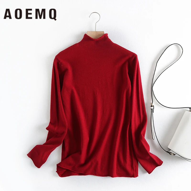 AOEMQ Spring New Arrival 10 Colors Sweaters Button Up Collar Pullovers Thin Sweater Camping Pinic Party Wear Women Clothing | Женская