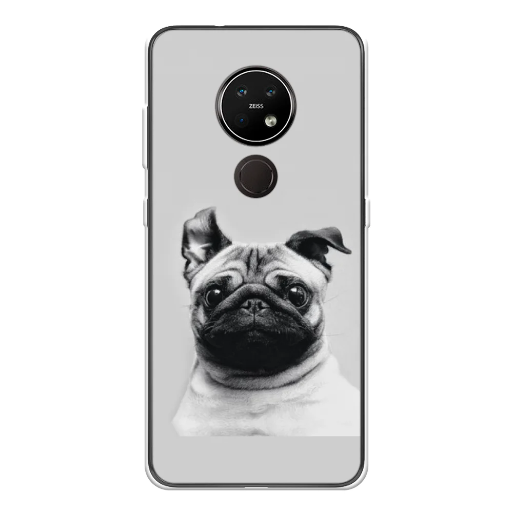 Чехол силиконовый для Nokia 6.2 Ушастый мопс защитный тонкий мягкий чехол-накладка с