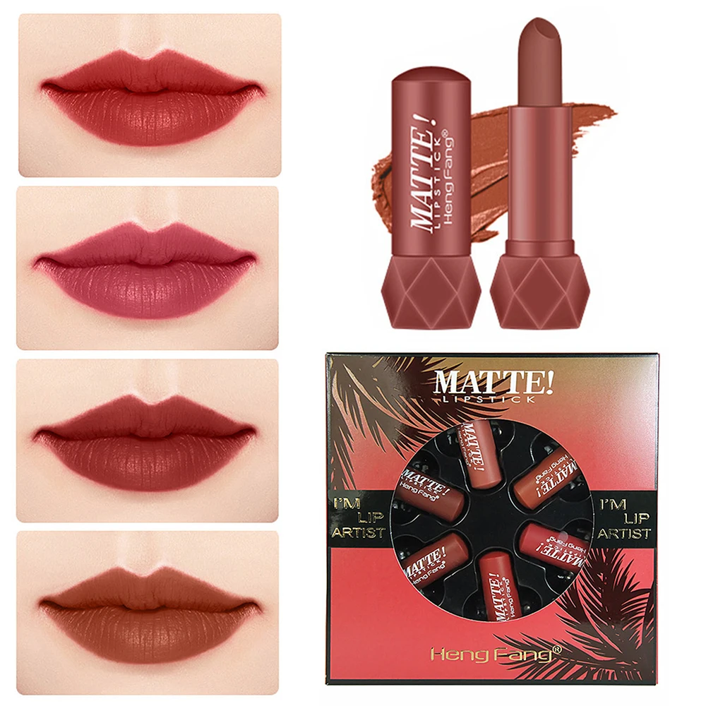 1 Box Lipstick Set 6 Pcs Long-lasting Lips Matte Lipsticks Kit Waterproof Batom Matte Profissional Cosmetics Lipsticks TSLM1
1 Box Lipstick Set 6 Pcs Long-lasting Lips Matte Lipsticks Kit Waterproof Batom Matte Profissional Cosmetics Lipsticks TSLM1