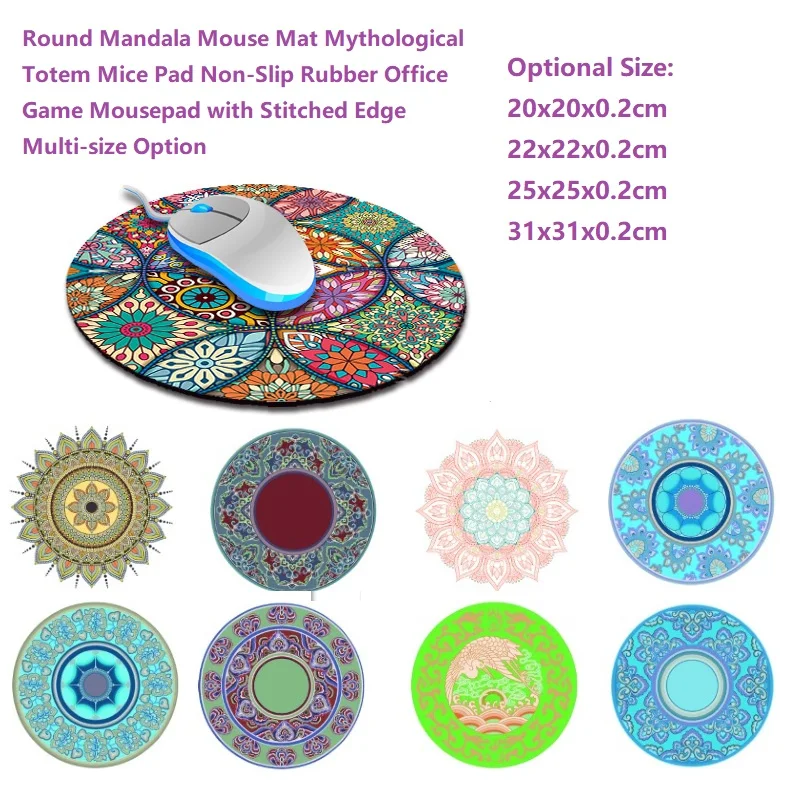 Round Mandala Mouse Mat Mythological Totem Mice Pad Non-Slip Rubber Office Game Mousepad with Stitched Edge Multi-size Option
Round Mandala Mouse Mat Mythological Totem Mice Pad Non-Slip Rubber Office Game Mousepad with Stitched Edge Multi-size Option