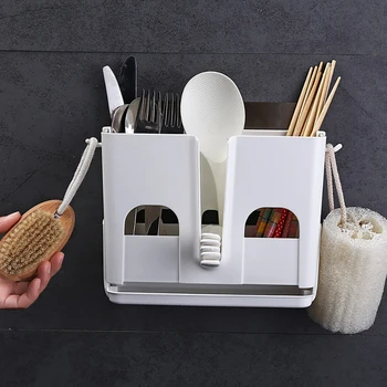 Plastic Water Cutlery Sponge Holder Dish Rack Drain Chopsticks Spoon Storage Box Rack Kitchen Accessories
Plastic Water Cutlery Sponge Holder Dish Rack Drain Chopsticks Spoon Storage Box Rack Kitchen Accessories