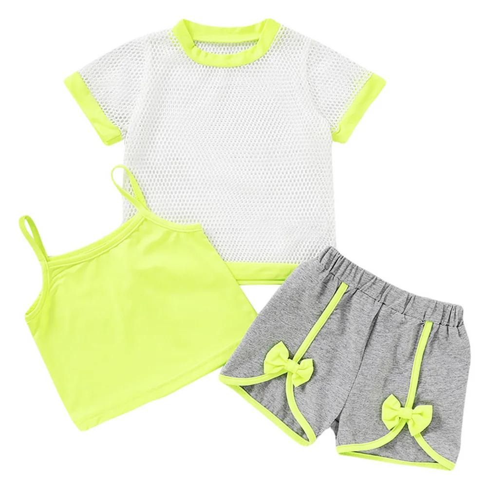Summer Toddler Baby Girl Clothes 3pcs Sets Hollow Out Tshirts+Crop Tops+Shorts Kids Girls Outfits Baby Clothing Cute Set D30 
Summer Toddler Baby Girl Clothes 3pcs Sets Hollow Out Tshirts+Crop Tops+Shorts Kids Girls Outfits Baby Clothing Cute Set D30
