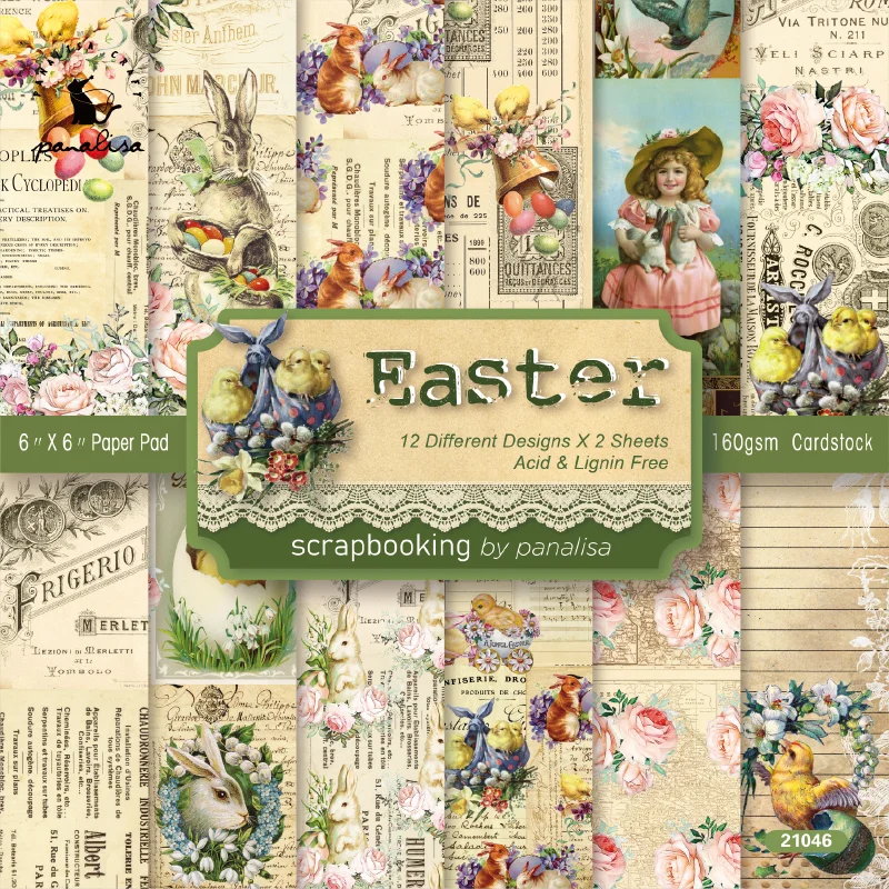 Panalisacraft 24 sheets 6"X6" vintage Easter paper Scrapbooking patterned paper pack handmade craft paper Background pad card
Panalisacraft 24 sheets 6"X6" vintage Easter paper Scrapbooking patterned paper pack handmade craft paper Background pad card