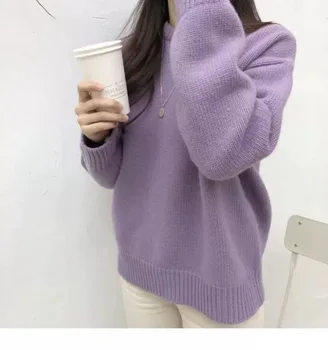 Ladies Thick Knitted Sweater Winter Solid Color Loose Warm Pullover O-neck Fashion Korean Sweater Oversized Knitted Pullover
Ladies Thick Knitted Sweater Winter Solid Color Loose Warm Pullover O-neck Fashion Korean Sweater Oversized Knitted Pullover