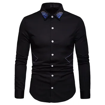 Mens Black Embroidery Shirt 2020 Brand Casual Button Down Dress Shirts Slim Long Sleeve Shirt Men Business Work Camisa Masculina
Mens Black Embroidery Shirt 2020 Brand Casual Button Down Dress Shirts Slim Long Sleeve Shirt Men Business Work Camisa Masculina