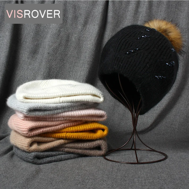 VISROVER 8 Rabbit Cashmere unisex Woman Winter Hat With Bead Autumn Beanies With Pompom Cashmere Woman Warm Wool Skullies Gift
VISROVER 8 Rabbit Cashmere unisex Woman Winter Hat With Bead Autumn Beanies With Pompom Cashmere Woman Warm Wool Skullies Gift
