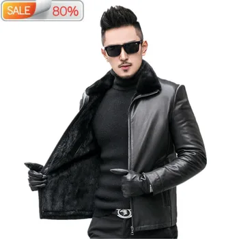 Sheepskin Jackets Men Real Mink Fur Collar Coat Genuine Leather Jacekt Mens Coats JM-536-59 ND740
Sheepskin Jackets Men Real Mink Fur Collar Coat Genuine Leather Jacekt Mens Coats JM-536-59 ND740