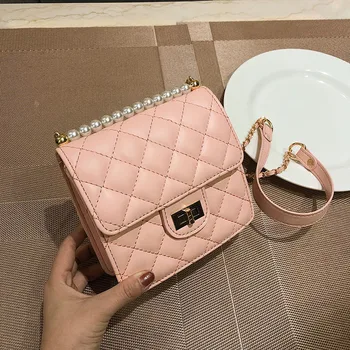 Summer Pink Pearl Flap Bag PU Leather For Women Travel Bag Ladies Shoulder Crossbody Bag Chain Messenger Bag Female Bolsos 2020
Summer Pink Pearl Flap Bag PU Leather For Women Travel Bag Ladies Shoulder Crossbody Bag Chain Messenger Bag Female Bolsos 2020