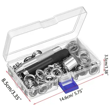 Grommet Setting Set Tool Kit Grommets Eyelets Repair Canvas Tent Scrapbooking with Storage Box
Grommet Setting Set Tool Kit Grommets Eyelets Repair Canvas Tent Scrapbooking with Storage Box