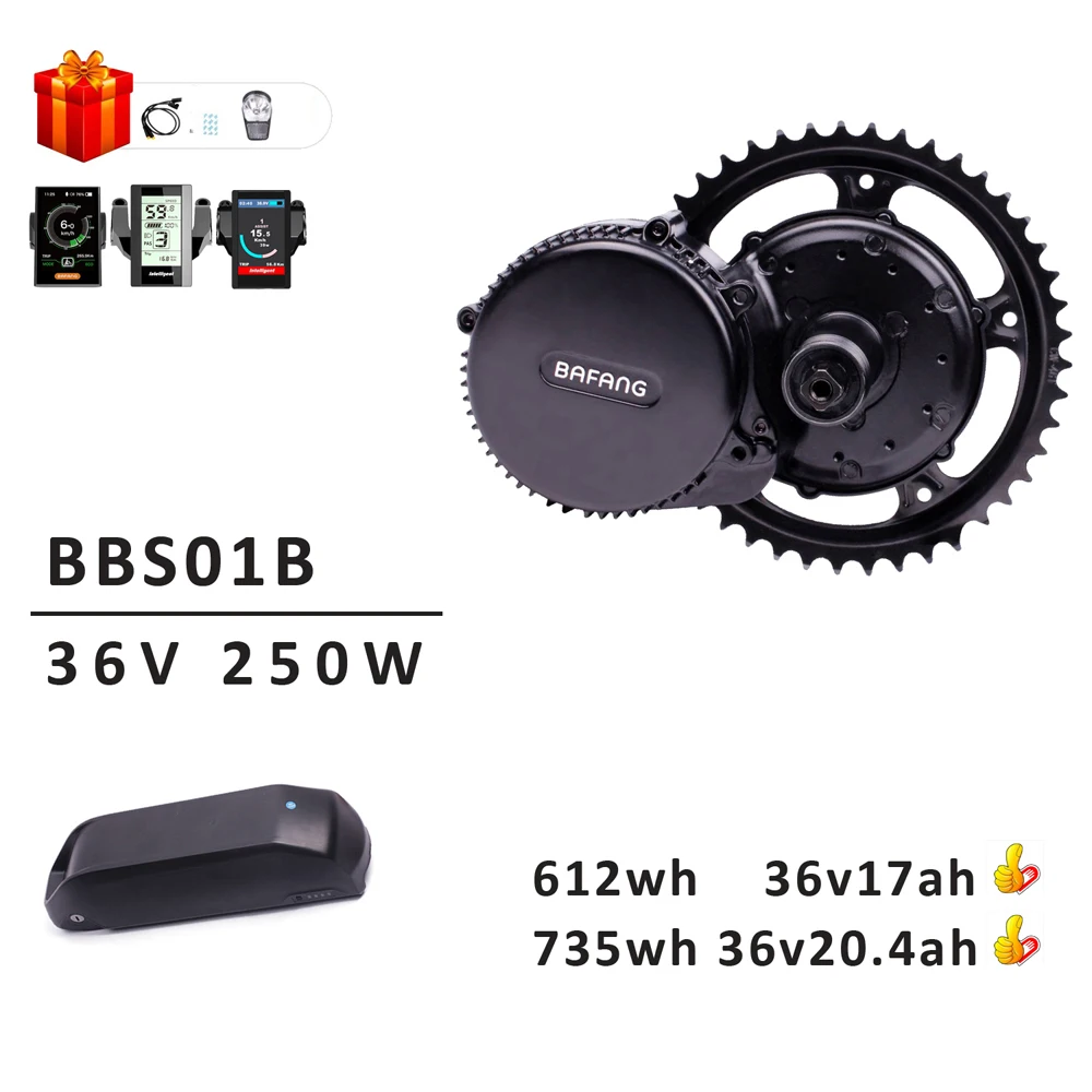 Bafang BBS01B 36V 250W Mid Drive Motor BBS01 250W Electric Bike Conversion Motor Kit with 18650 Lithium 36V20.4LG Battery
Bafang BBS01B 36V 250W Mid Drive Motor BBS01 250W Electric Bike Conversion Motor Kit with 18650 Lithium 36V20.4LG Battery