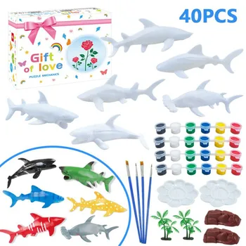 DIY Coloring 3D Painting Fish Shark Model Drawing Graffiti Toy Set Kids Children Non-toxic Paint Arts For Kids Girls Boys
DIY Coloring 3D Painting Fish Shark Model Drawing Graffiti Toy Set Kids Children Non-toxic Paint Arts For Kids Girls Boys