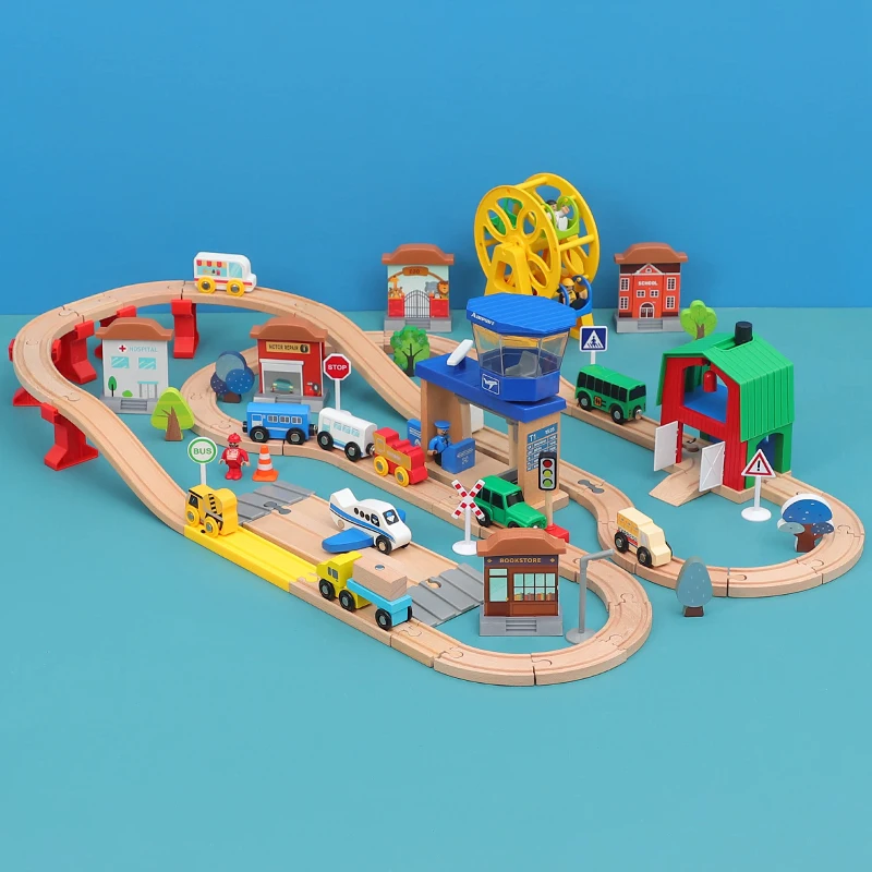 Wooden Rail Car Set Wooden Railway Toy Airport Ferris Wheel Children's Educational Assembly Boy Toy Educational Birthday Gifts
Wooden Rail Car Set Wooden Railway Toy Airport Ferris Wheel Children's Educational Assembly Boy Toy Educational Birthday Gifts