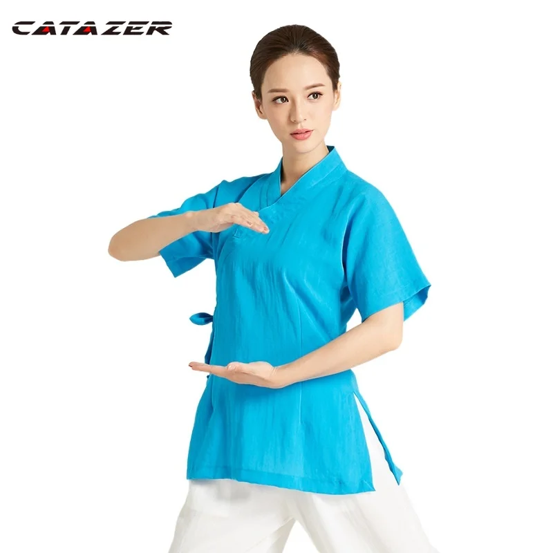 

Catazer Tai Chi Uniform Kung Fu Uniform Traditional Chinese Clothing for Women Uniform Tang Suit Costume Show Kungfu Clothing