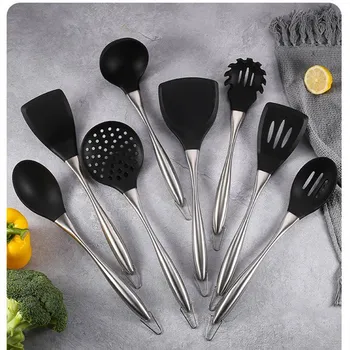 Non Stick Pan Silicone Spatula 304 Stainless Steel Silicone Kitchenware Set High Temperature Frying Shovel Spoon Noodles Scoop
Non Stick Pan Silicone Spatula 304 Stainless Steel Silicone Kitchenware Set High Temperature Frying Shovel Spoon Noodles Scoop