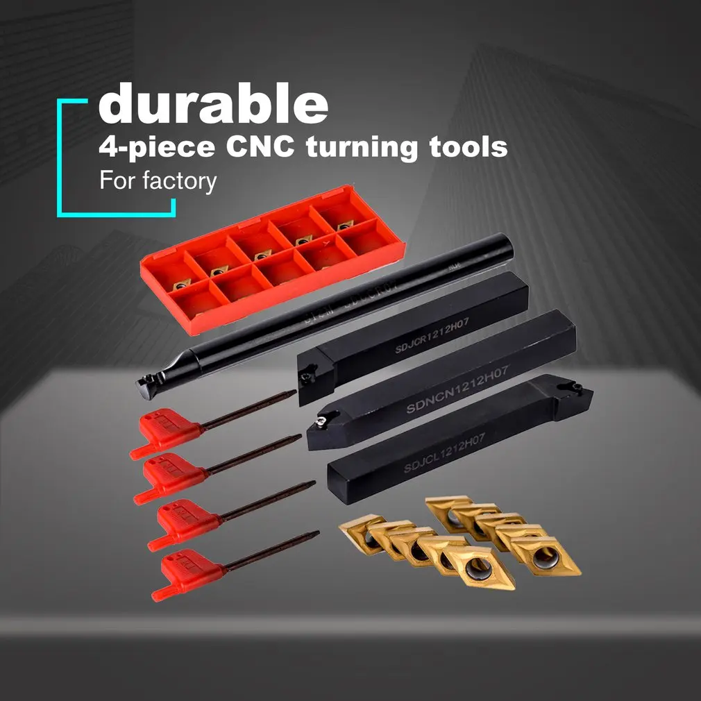 10pcs Carbide Insert Blades + 4pcs Lathe Turning Tool Holder Set + 4pcs Wrench For Lathe Turning Tool Machine Tool Sets
10pcs Carbide Insert Blades + 4pcs Lathe Turning Tool Holder Set + 4pcs Wrench For Lathe Turning Tool Machine Tool Sets