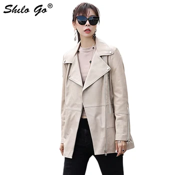 Genuine Leather Jacket Highstreet Notched Neck Rivet Lace Up Sheepskin Coat Women Autumn Winter Casual Office Lady Outwear
Genuine Leather Jacket Highstreet Notched Neck Rivet Lace Up Sheepskin Coat Women Autumn Winter Casual Office Lady Outwear