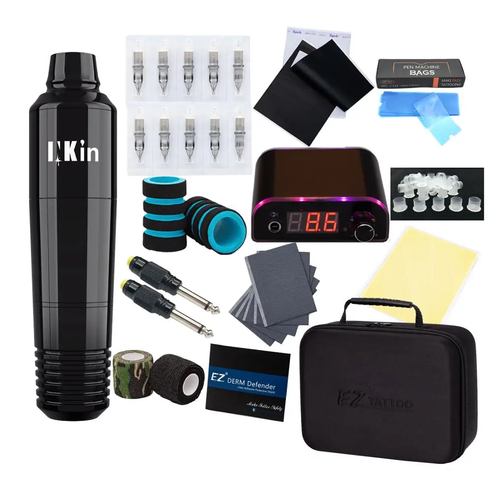 EZ Complete Beginner Tattoo Kit Motor Pen Machine with Power Supply Foot Pedal Cartridge Tattoo Needles Set Tattoo Supply
EZ Complete Beginner Tattoo Kit Motor Pen Machine with Power Supply Foot Pedal Cartridge Tattoo Needles Set Tattoo Supply