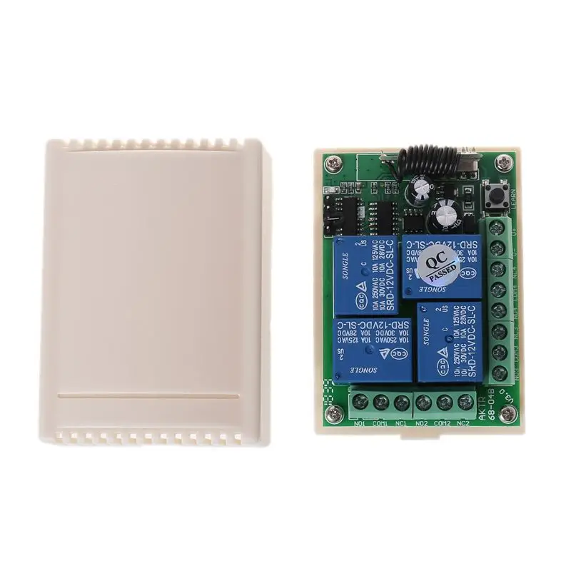 1Set DC12V 4 Channel Relay Receiver Module 433Mhz Smart Wireless Remote Control
1Set DC12V 4 Channel Relay Receiver Module 433Mhz Smart Wireless Remote Control