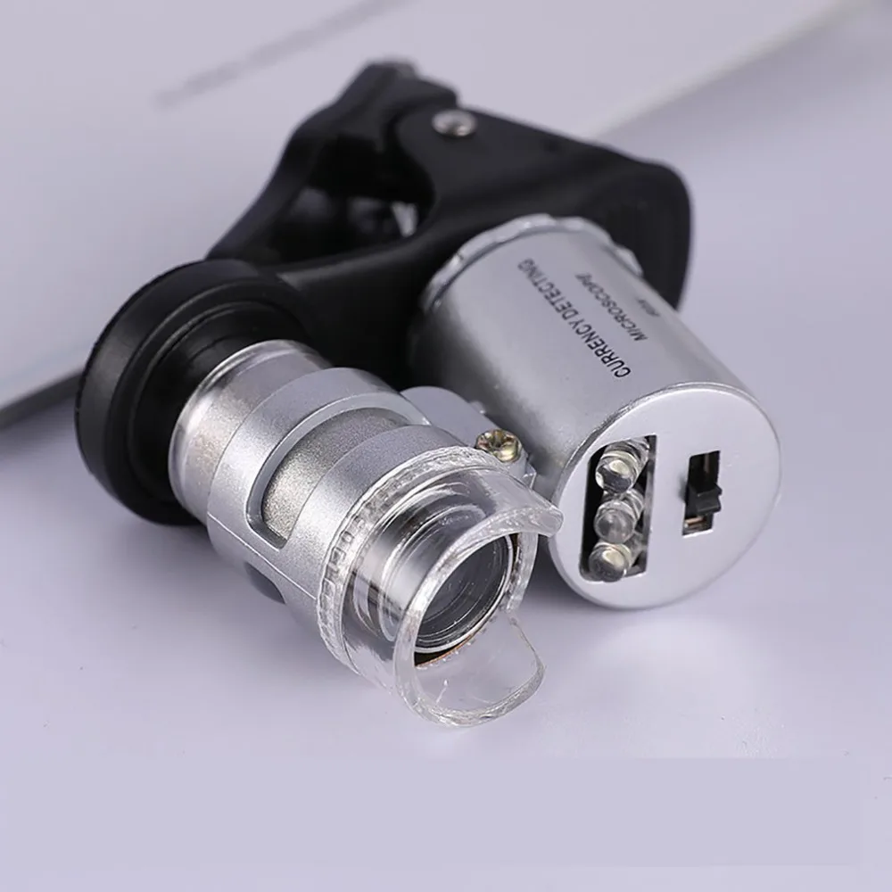 60X Mobile Adapter magnifier with lamp 60 Times Portable Jewelry Identification Microscope Lens General Clip
60X Mobile Adapter magnifier with lamp 60 Times Portable Jewelry Identification Microscope Lens General Clip
