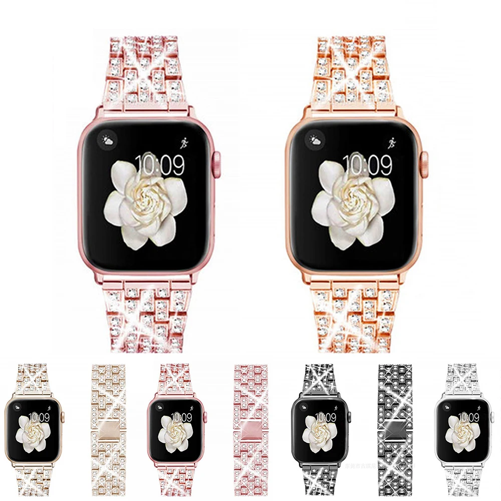 Watchband for Apple watch series 5/4 42mm 44mm Diamond-studded stainless steel strap for iwatch 3/2/1 38mm 40mm band accessories
Watchband for Apple watch series 5/4 42mm 44mm Diamond-studded stainless steel strap for iwatch 3/2/1 38mm 40mm band accessories