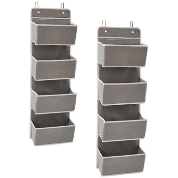 On-Door Storage Box with 4 Pockets, Hanging Storage Box for Door Closet Quarters (2 Pieces, Gray)
On-Door Storage Box with 4 Pockets, Hanging Storage Box for Door Closet Quarters (2 Pieces, Gray)