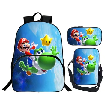3Pcs/Set Printing 3D Cartoon Kids Shoulder Backpacks Super Mario Children School Bags for Teenagers Schoolbag Girls BookBag
3Pcs/Set Printing 3D Cartoon Kids Shoulder Backpacks Super Mario Children School Bags for Teenagers Schoolbag Girls BookBag
