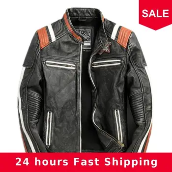 2020 Vintage Black Men American Style Biker's Leather Jacket Plus Size XXXXXL Genuine Thick Cowhide Autumn Slim Fit Biker's Coat
2020 Vintage Black Men American Style Biker's Leather Jacket Plus Size XXXXXL Genuine Thick Cowhide Autumn Slim Fit Biker's Coat