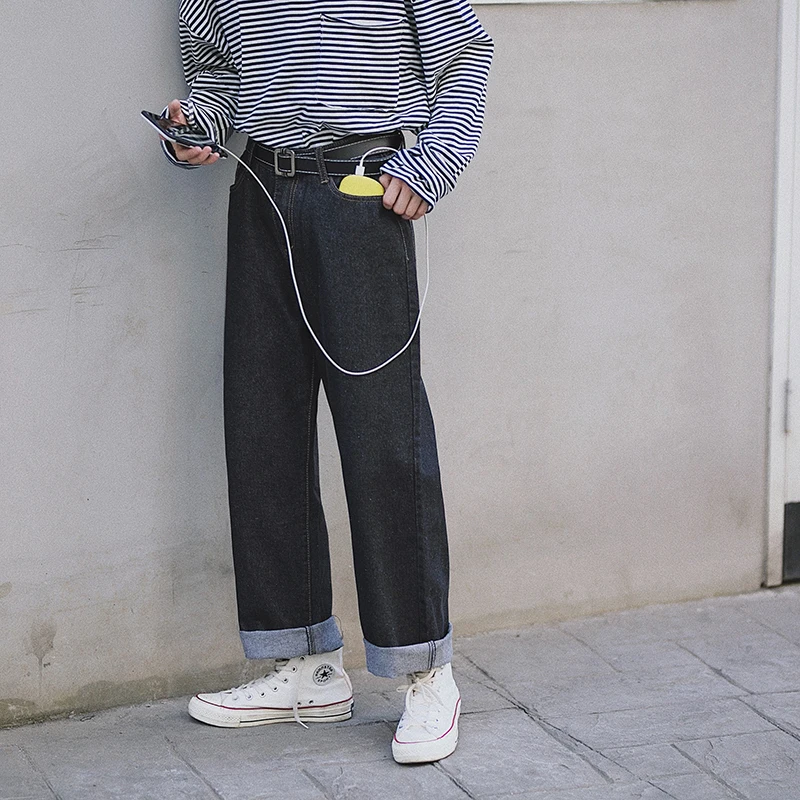 2019 Spring And Autumn New Japanese Retro Ins Wide Leg Hong Style Solid Color Loose Straight Denim Pants Black / Blue M-2XL
2019 Spring And Autumn New Japanese Retro Ins Wide Leg Hong Style Solid Color Loose Straight Denim Pants Black / Blue M-2XL