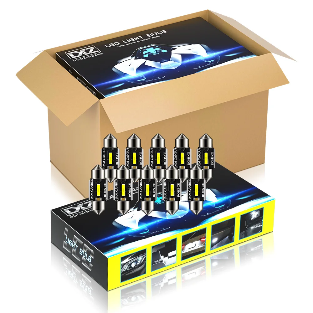 DXZ 50 Pcs Festoon 31MM C5W C10W LED bulbs 12V/24V 3W Canbus Car Interior Map Dome Light Reading Lights Auto Lamp NO ERROR | Автомобили и