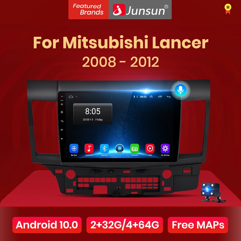 Автомагнитола Junsun V1 pro 2G + 128G Android 10 для Mitsubishi Lancer 2007 2013 мультимедийный видеоплеер