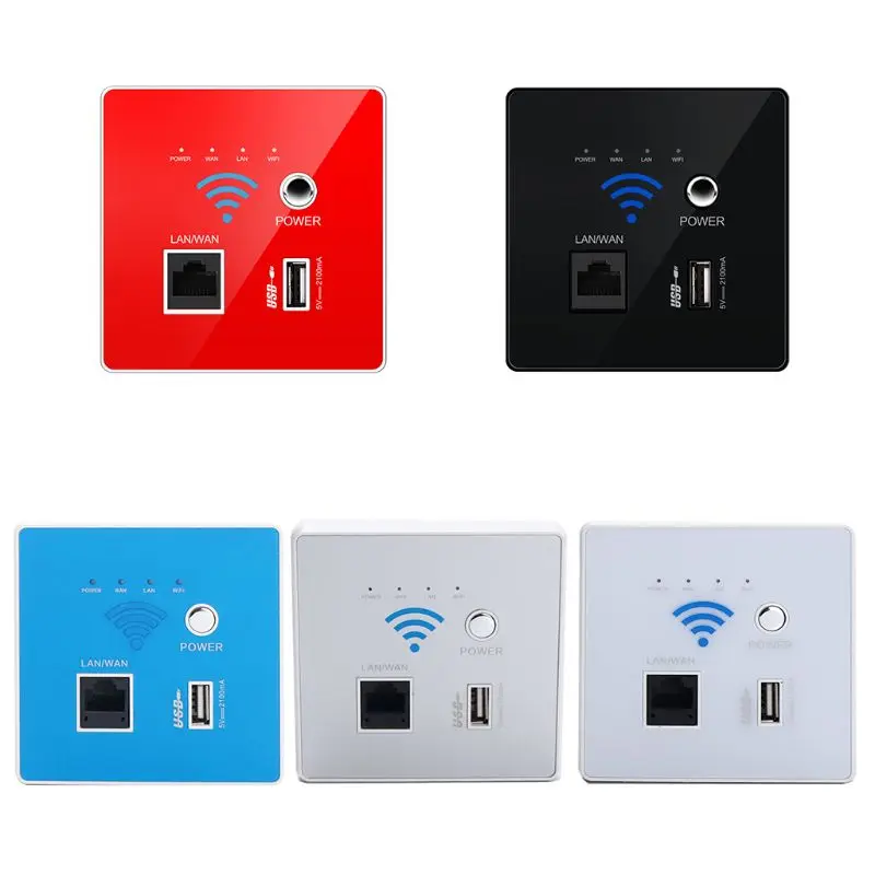 300M Transmission Rate Wireless WIFI Wall Embedded Router USB Charging Socket WiFi Repeater
300M Transmission Rate Wireless WIFI Wall Embedded Router USB Charging Socket WiFi Repeater